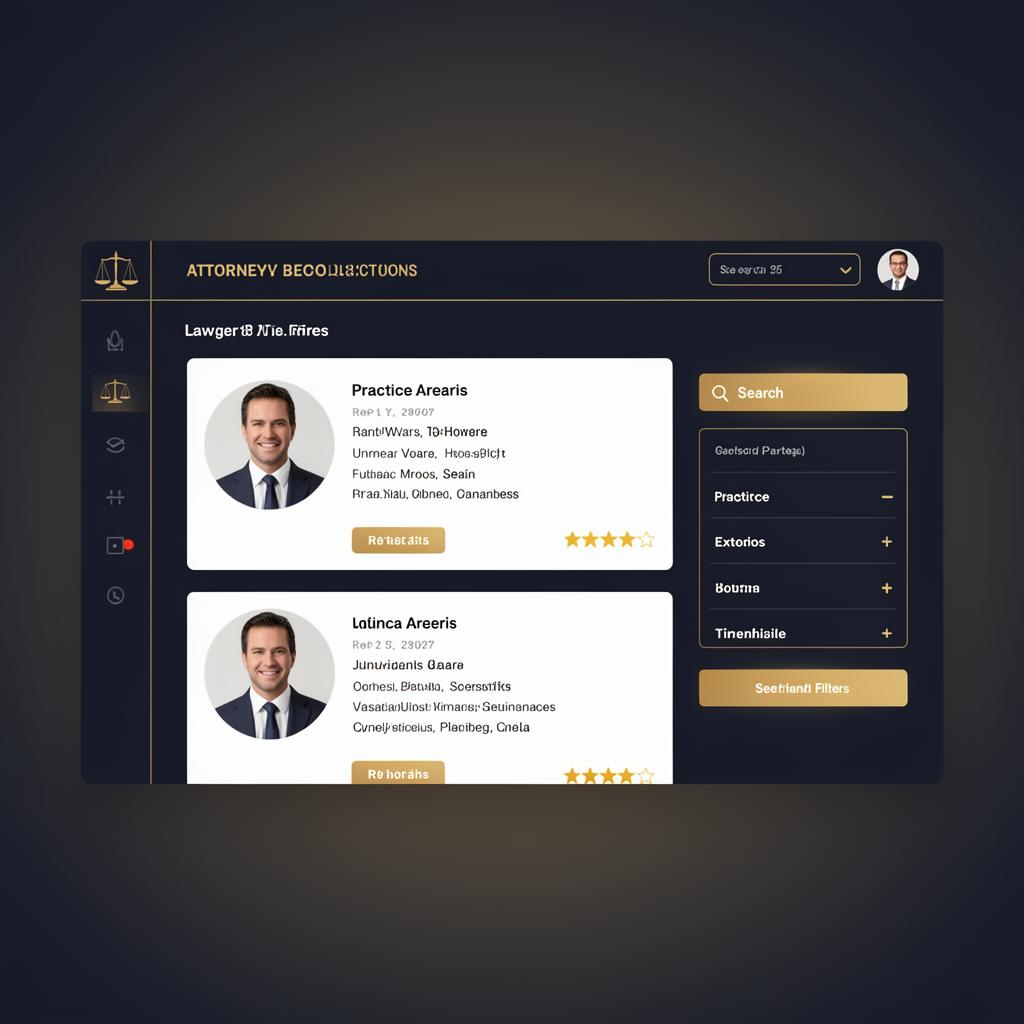 Attorney Directory — searchable member directory with attorney-to-attorney referrals